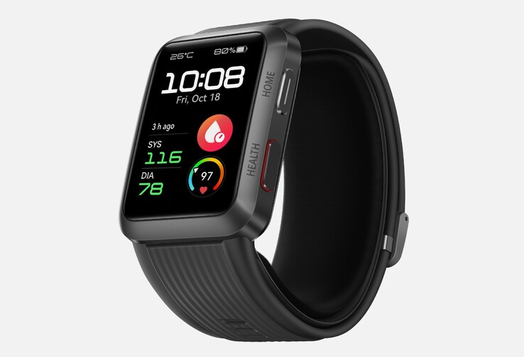 La Huawei Watch D mesure la pression artérielle à l'aide d'un bracelet gonflable, ce qui lui confère un fonctionnement similaire à celui d'un brassard de tensiomètre. (Image : Huawei)