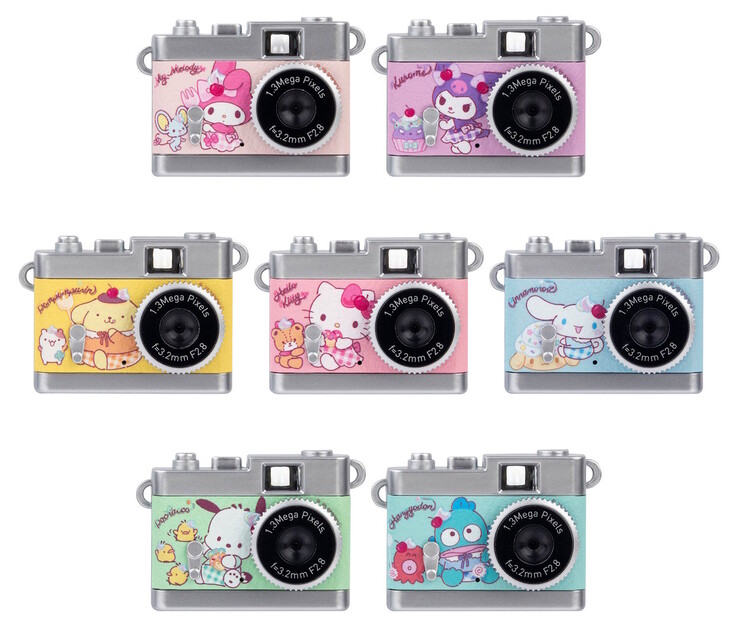 Sept modèles de personnages Sanrio de l'appareil photo jouet Kenko Tokina Pieni II sont disponibles. (Source de l'image : Kenko Tokina)