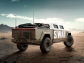 Rendu d'un Tesla Cybertruck modifié. La police métropolitaine de Las Vegas a reçu 10 exemplaires du pick-up électrique (Source de l'image : Sheriff_LVMPD sur X)