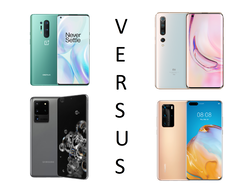 En test : les apparails photo des Samsung Galaxy S20 Ultra, Huawei P40 Pro, OnePlus 8 Pro, Xiaomi Mi 10 Pro. Modèles de test fournis par Samsung Allemagne, Huawei Allemagne, et Trading Shenzhen.