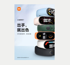 Xiaomi a présenté le Band 7 en plusieurs couleurs. (Image source : Xiaomi)