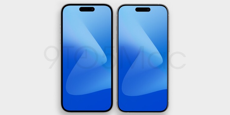 L'iPhone 14 Pro à côté de l'iPhone 15 Pro. (Source de l'image : 9to5Mac)