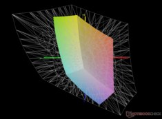 vs. Adobe RGB : 40,7 % de couverture