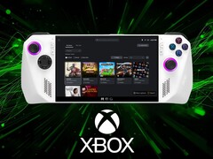 Asus ROG Ally avec l'expérience Xbox en plein écran (Source de l'image : Asus, Microsoft Xbox Gaming avec modifications)