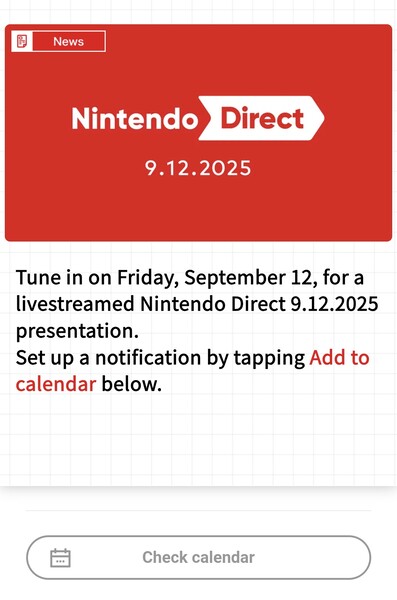 L'interface de l'application Nintendo Today ! est présentée (Source de l'image : capture d'écran de l'application Nintendo Today !)