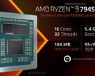 La première puce pour ordinateur portable d'AMD avec 3D V-cache a été testée en ligne (image via AMD)