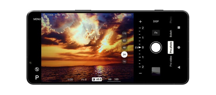 L'interface utilisateur de l'appareil photo de Sony semble inchangée par rapport à celle du Xperia 1 VI. (Source de l'image : Sony)