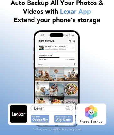 Une assistance applicative est disponible (Source de l'image : Lexar)