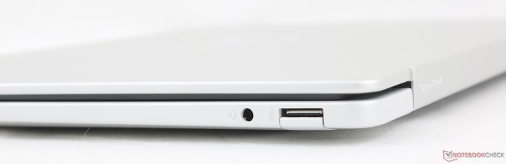 A droite : casque 3,5 mm, USB-A (10 Gbps)