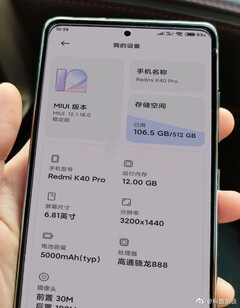 Ce n&#039;est probablement pas le Xiaomi Redmi K40 Pro. (Source de l&#039;image : Weibo)