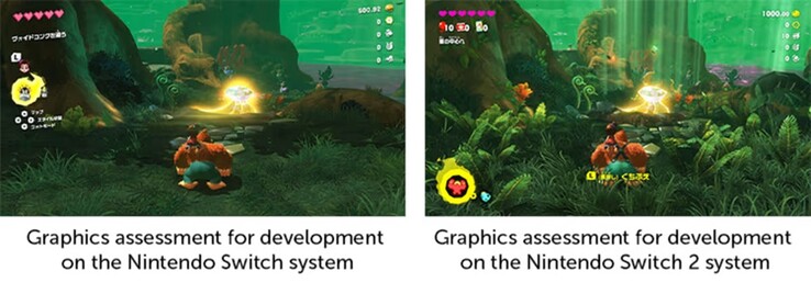 Comparaison de Donkey Kong Bananza en tant que jeu Switch vs. Switch 2 (Image source : Nintendo of America)