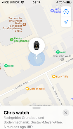 L'emplacement a été correctement suivi, mais l'inscription sur Google Maps est erronée - la montre se trouve en fait à l'intérieur d'une salle d'escalade