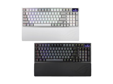 Le ROG Azoth 96 HE sera disponible en blanc et en noir avec un repose-poignet amovible. (Source de l'image : Asus)