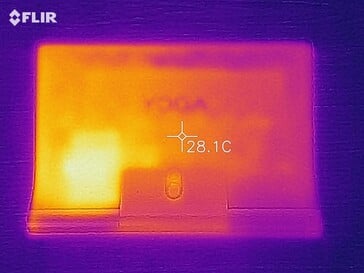 Lenovo Yoga Smart Tab - Relevé thermique au-dessous.