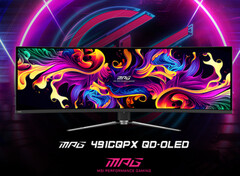 Le MPG 491CQPX est l'un des nombreux moniteurs de jeu QD-OLED annoncés par MSI cet été. (Source de l'image : MSI)
