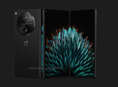 Le OnePlus Fold devrait être un concurrent du Galaxy Z Fold5 lorsqu&#039;il sera commercialisé dans le courant de l&#039;année. (Source de l&#039;image : OnLeaks &amp;amp; SmartPrix)