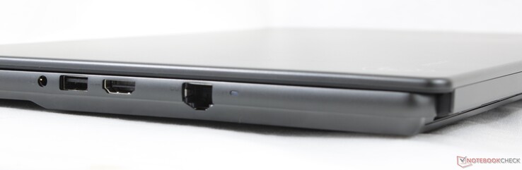 À droite : prise casque 3,5 mm, USB-A 3.2 Gen. 2, HDMI 2.1, RJ-45 (2,5 Gbps)