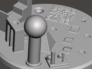Certains détails ont été perdus lors de la numérisation 3D, comme les filets des petits cylindres