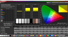 CalMAN ColorChecker before calibration (standard mode)