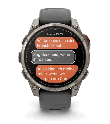 La communication par satellite peut également être utilisée pour écrire des messages plus anodins. (Source de l'image : Garmin)