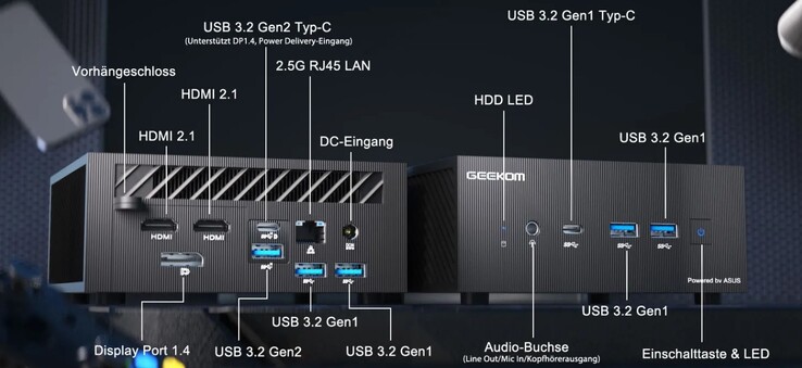 Les ports extrêmes du Geekom AS 5 (source : Geekom)