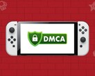 Nintendo Switch OLED affichant le logo DMCA