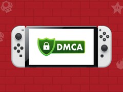 Nintendo Switch OLED affichant le logo DMCA