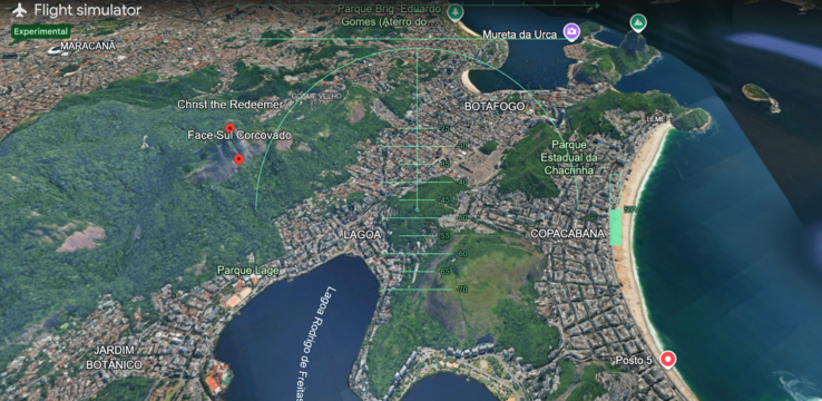 Un vol expérimental au-dessus de Rio de Janeiro.