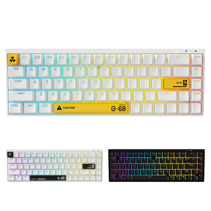 Le clavier magnétique Syntech Chronos 68 Rapid Trigger est disponible en noir, jaune et blanc (Image source : Syntech)