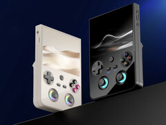 L'Anbernic RG477V dans ses deux couleurs de lancement. (Source de l'image : Anbernic - édité)