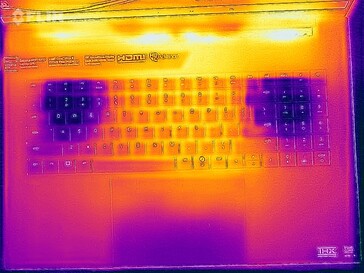 Carte thermique des contraintes (en haut)