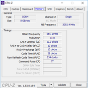 Lenovo Flex 6 - CPU-Z : mémoire vive.