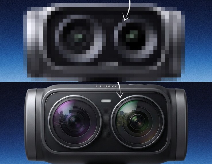 Interprétation par Gemini du design de l'Insta360 Luna Ultra qui a fait l'objet d'une fuite. 