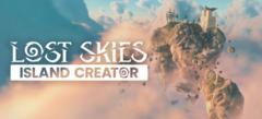 Bannière promotionnelle pour Lost Skies : Island Creator, montrant des îles célestes flottantes et des ruines anciennes suspendues au-dessus des nuages (Source de l'image : Bossa Studios via Steam)