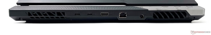 Arrière : Thunderbolt 4, USB 3.2 Gen2 Type-C, sortie HDMI 2.1, Ethernet 2.5G, entrée DC
