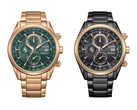 De gauche à droite : Citizen Eco-Drive AT8263-87X et AT8268-83E, toutes deux photographiées sur fond blanc. (Source de l'image : @plus9time sur Instagram)