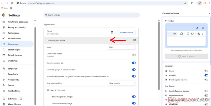 Personnaliser la barre d'outils de Chrome (Image Source : Antony Muchiri)