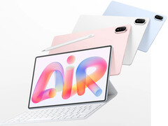 Le MatePad Air 2026 est proposé à partir de 799 € dans l’Union européenne. Photo : image promotionnelle présentant les différentes couleurs et le clavier en option.