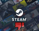 Arrière-plan de Steam avec le symbole du pouce vers le bas en dessous (Source de l'image : Valve avec modifications)