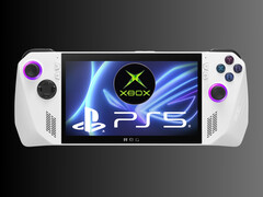 Console portable Xbox avec le logo PS5 (Source de l'image :, Asus, Microsoft Xbox Gaming, Sony PlayStation)