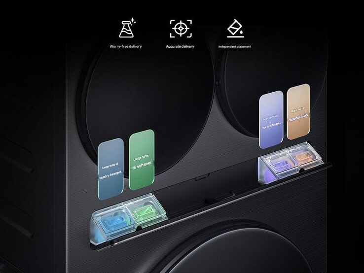 Le lave-linge Mijia Three-Zone Washing Machine Pro (14 kg) de Xiaomi dispose de quatre tiroirs de distribution de détergent. (Source de l'image : Xiaomi)
