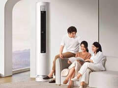 Le climatiseur vertical Soft Wind 3hp de Xiaomi peut être contrôlé avec les commandes vocales Xiao AI. (Image source : Xiaomi)