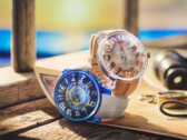 Deux montres Tendence One Piece en édition limitée, Log Pose et East Blue, présentées au-dessus d’une carte marine avec le logo de la collaboration Batch N°2.