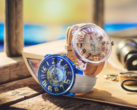Deux montres Tendence One Piece en édition limitée, Log Pose et East Blue, présentées au-dessus d’une carte marine avec le logo de la collaboration Batch N°2.