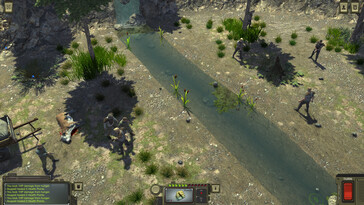Une image illustrant une bataille dans Atom RPG : jeu indépendant post-apocalyptique.