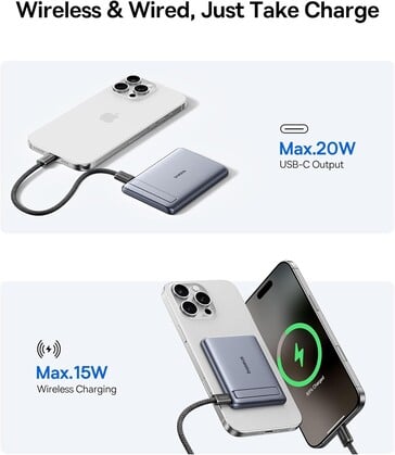 La banque d'alimentation magnétique ultra-mini PicoGo de Baseus. (Source de l'image : Baseus)