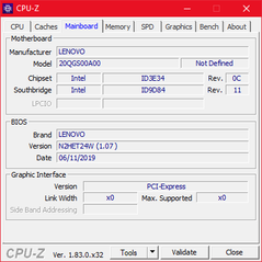 Lenovo ThinkPad X1 Yoga - CPU-Z : carte-mère.