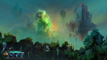 Une image montrant un paysage verdoyant dans Children of Morta.