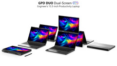 Le GPD Duo sera équipé de deux panneaux OLED de 13,3 pouces de Samsung (Source d'image : GPD)