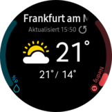 Widget météo de la Galaxy Watch 3.